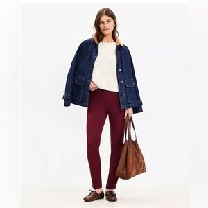 NWT Ann Taylor burgundy The High Waist Skinny trouser pants size 4P